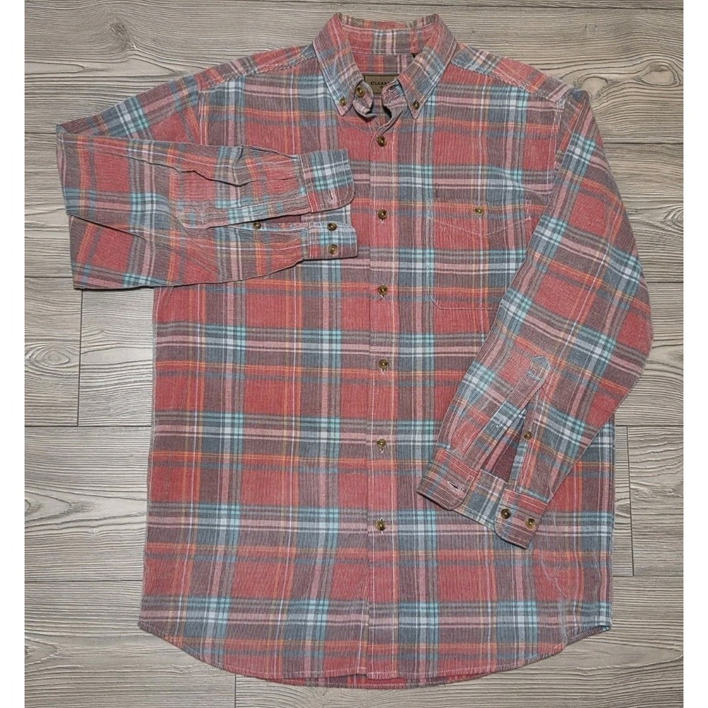 Clearwater Outfitters Button Down Shirt, Mens Medium, Maroon Plaid
